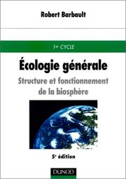 Cover of: Ecologie générale