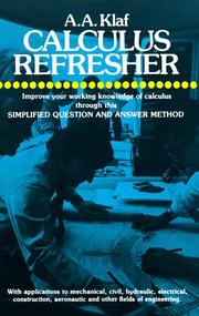 Cover of: Calculus Refresher