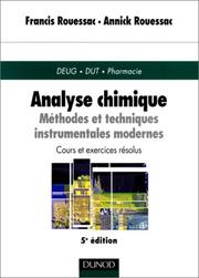 Cover of: Analyse chimique