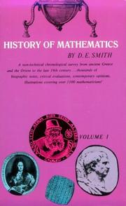 Cover of: History of mathematics: Vol. 1