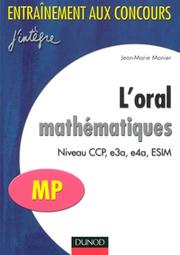 Cover of: L'oral mathématiques  by Jean-Marie Monier