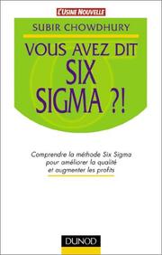 Cover of: Vous avez dit Six Sigma