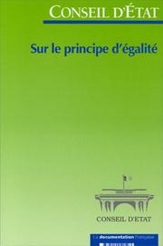 Cover of: Extrait du Rapport public 1996 ; Sur le principe d'égalité by 