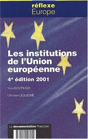 Cover of: Institutions union europeenne édition 2001