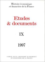 Cover of: Etudes & documents, tome IX by Ministère de l'économie et des finances