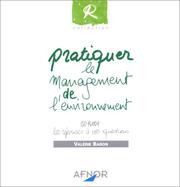 Cover of: Pratiquer le management de l'environnement by Valérie Baron