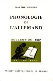 Cover of: Phonologie de l'allemand