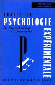 Cover of: Traité de psychologie expérimentale, tome 3