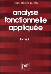 Cover of: Analyse fonctionnelle appliquée by Jean Pierre Aubin