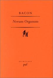Cover of: Novum organum by Francis Bacon, Michel Malherbe