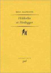 Cover of: Hölderlin et Heidegger by Beda Allemann