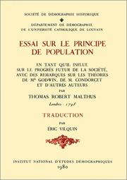 Cover of: Essai sur le principe de population