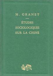 Cover of: Etudes sociologiques sur la Chine