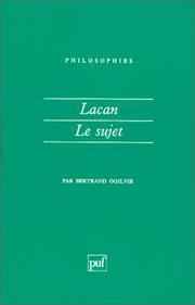 Cover of: Lacan le sujet