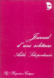 Cover of: Journal d'une solitaire by Adele Schopenhauer