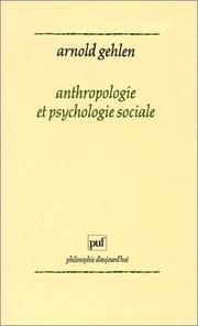 Cover of: Anthropologie et psychologie sociale
