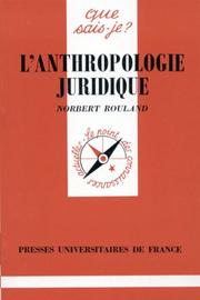 Cover of: L'Anthropologie juridique