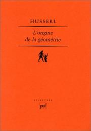 Cover of: L'Origine de la géométrie