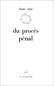 Cover of: Du procès pénal