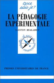 Cover of: La pédagogie expérimentale