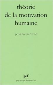 Cover of: Théorie de la motivation humaine, 4e édition by Nuttin, Joseph