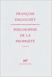 Cover of: Philosophie de la propriété