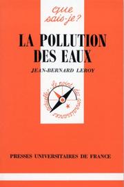 Cover of: La pollution des eaux