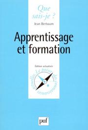 Cover of: Apprentissage et Formation