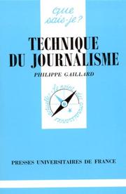 Cover of: Technique du journalisme