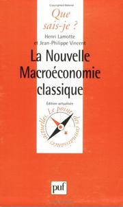 Cover of: La nouvelle macroéconomie classique