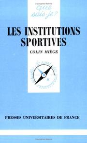 Cover of: Les institutions sportives