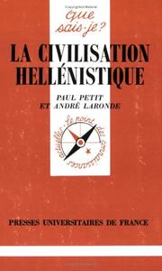 Cover of: La Civilisation Hellénistique