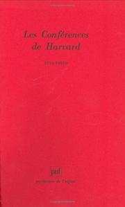 Cover of: Les conférences de Harvard