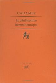Cover of: La Philosophie herméneutique