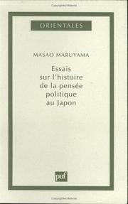 Cover of: Essai sur l'histoire de la pensée politique au Japon by Maruyama, Masao