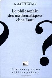 Cover of: La Philosophie des mathématiques chez Kant