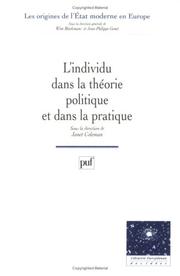 Cover of: L'individu dans la théorie et la pratique politique by Janet Coleman