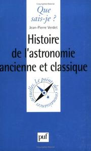 Cover of: Histoire de l'astronomie ancienne et classique