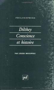 Cover of: Dilthey : Conscience et histoire