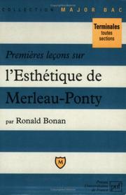 Premières leçons sur l'esthétique de Merleau-Ponty by Bonan R.