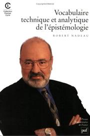 Cover of: Vocabulaire technique et analytique de l'épistémologie