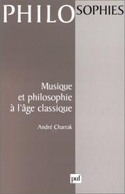 Cover of: Musique et philosophie à l'âge classique