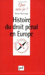 Cover of: Histoire du droit pénal en Europe