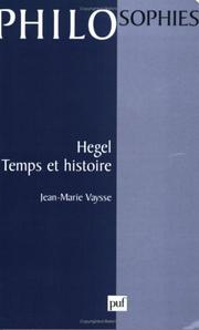 Cover of: Hegel : Temps et histoire, 1ère édition