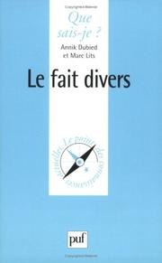 Cover of: Le Fait Divers by Annick Dubied, Marc Lits, Que sais-je?