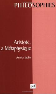 Cover of: Aristote, La métaphysique by Annick Jaulin