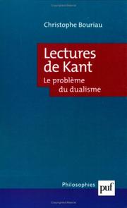 Cover of: Lectures de Kant : Le problème du dualisme