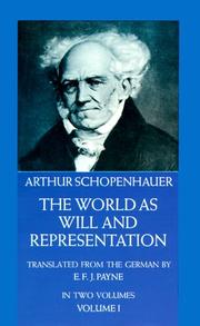 Cover of: The world as will and representation. by Arthur Schopenhauer