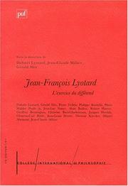 Cover of: l'exercice du différend : Jean-François Lyotard