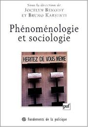 Cover of: Phénoménologie et sociologie by Benoist /Karsenti